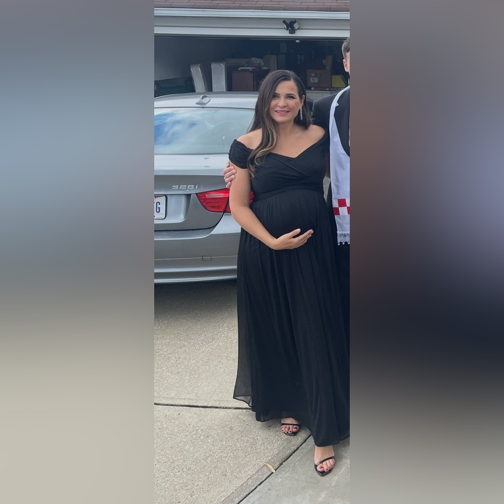 Black Maternity friendly bridesmaid dress